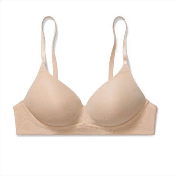 True & Co Women's Freewire Lightly Lined Mesh Bra In Dulce/ Nude Size L NEW - Picture 4 of 12